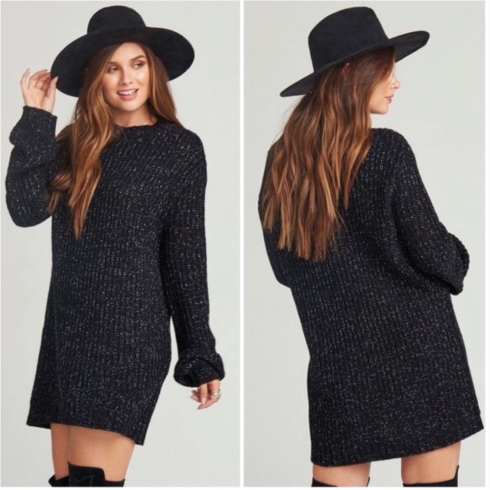 Show Me Your MuMu Albert Sweater Dress Shimmery Night Knit